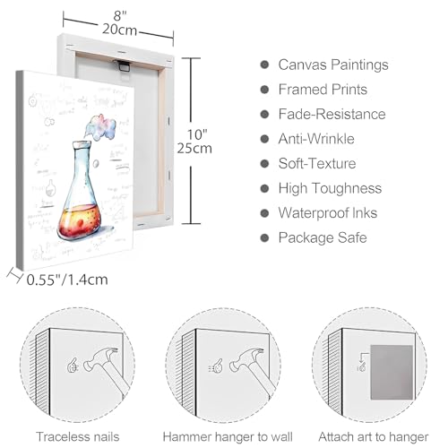 Chemistry Wall Art Colorful and Fun Science Exploration Decor 10X8 Inch - color: 8x10inch (Framed)k