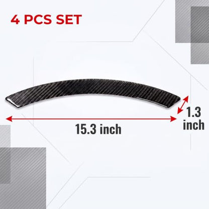 4 PCS Car Wheel Arch Guard, Carbon Fiber Texture Fender Protector Strips, Anti-Scuff PVC Mud Guard Trim, Universal Automobile Wheelwell Protection Decals for Cars SUVs Trucks (Black) - color: Black