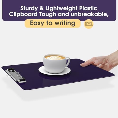 Plastic Clipboards, Purple 8.5x11 Clip Board - color: Purple