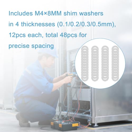 M4x8mm Steel Thin Flat Washer Set for M4 Bolt Electronics Repair - size: M4X8