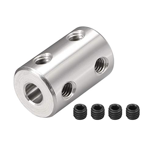 uxcell 5mm to 5mm Bore Rigid Coupling Set Screw L22XD14 Stainless Steel,Shaft Coupler Connector for RC Airplane Boat, Motor Accessories