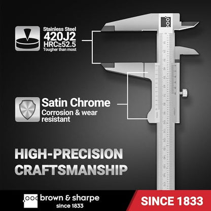 Brown & Sharpe 12 Inch Vernier Caliper, 0.001 Inch Resolution - size: 0.001"