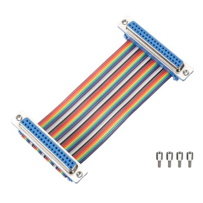 MECCANIXITY IDC Rainbow Wire Flat Ribbon Cable DB37 Female to DB37 Female 3.9 Inch Length 2.54mm Pitch Breadboard Jumper Wires for Electronic Projects - size: 3.9 Inch, style: DB37 Female to DB37 Female