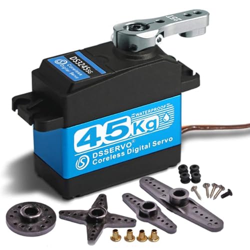 ZOSKAY 45KG high Torque Coreless Motor servo Metal Gear Digital and Stainless Steel Gear servo arduino servo for Robotic DIY,RC car (Blue/45KG 180 Degree) - color: Blue/45kg 180 Degree