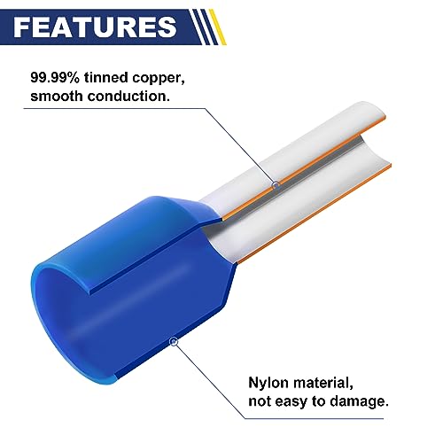 haisstronica 5000 PCS Wire Ferrules Kit, AWG 22-7, 12 Sizes