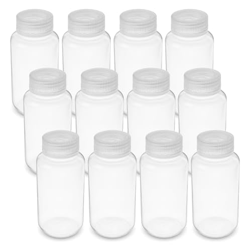 United Scientific™ Sample Bottles with Lids, Polypropylene, 250ml, 12-Pack - size: 8 oz (Pack of 12)