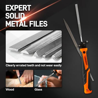 COMOWARE 16Pcs Handsaw & File Set, 12 Metal Needle File & 3 Handsaw Blades