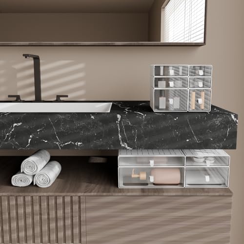White & Clear 10-Drawer Stackable Desk Organizer Storage Set - size: 10 drawer white & clear