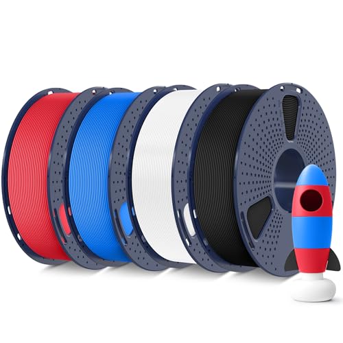 SUNLU 4KG Bundle PLA Matte 1.75mm, Matte Surface 3D Printer Filament - color: 4kg Pla Black+white+blue+red, size: 4KG