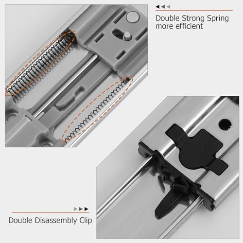 LONTAN 6 Pairs 22 Inch Soft Close Drawer Slides Heavy Duty 100lb Capacity - size: 22 Inch