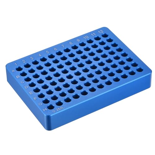 PATIKIL Microcentrifuge Tube Rack Cooler, Aluminum, Light Blue, 96 Wells - color: Light Blue, size: 96 Wells