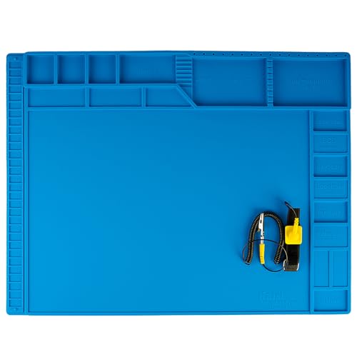 Kaisi Large Soldering Mat Heat Resistant,Silicone work mat,solder mats - color: Blue Soldering Mat