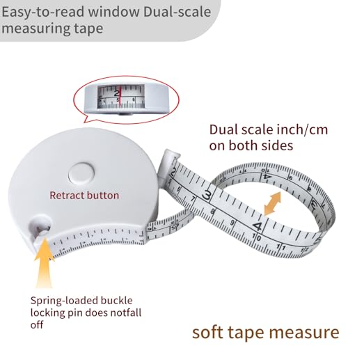 Body Measurement Tape Measure Fitness Tracking Tools Sewing Ruler 60" - color: white
