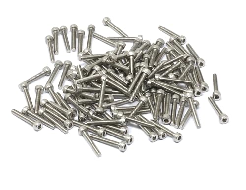 iexcell 100 Pcs M2.5 x 16mm Thread Pitch 0.45 mm Stainless Steel 304 Hex Socket Head Cap Screws Bolts Kit - size: M2.5 x 16mm