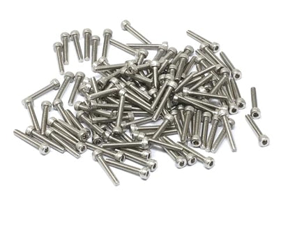 iexcell 100 Pcs M2.5 x 16mm Thread Pitch 0.45 mm Stainless Steel 304 Hex Socket Head Cap Screws Bolts Kit - size: M2.5 x 16mm
