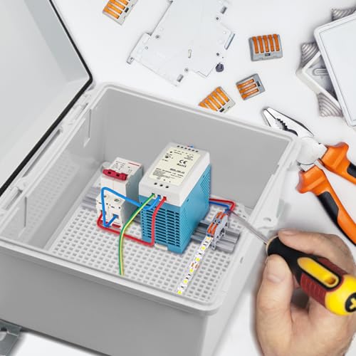 Outdoor Waterproof Electrical Box Junction Box Weatherproof IP67 ABS Plastic Enclosure Switch Router Project Box Electronics Enclosure With Mounting Plate Wall Bracket Grey 7.9" x 3.9" x 2.8" - color: Grey, size: 7.9" x 3.9" x 2.8"