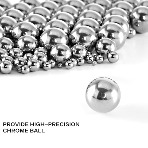XIKE 1-8mm Chrome Steel Balls G16 Assortment Kit (590 Pcs 12 Sizes) - size: 12 Sizes