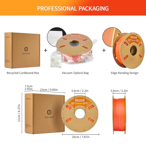 ERYONE Matte Gradient Rainbow 3D Printer PLA Filament 1.75 +/- 0.03mm, Matte Multicolor Filament PLA 1KG(2.2LBS) Spool, Maple Leaf (Red Yellow) - color: Matte Gradient Maple Leaf, size: 1KG
