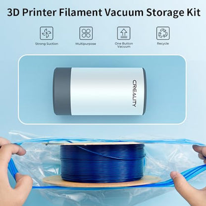 Creality 3D Printer Filament Storage, 8 Vacuum Bags with Electric Pump 40 x 40 CM Large Reusable Transparent Sealed Bags with Electric Pump, Dust Proof Humidity Resistant Keeping Filament Dry - color: 8 Vacuum Bags With Electric Pump