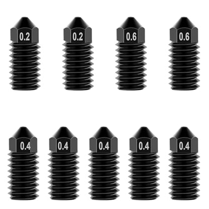 A1 Hardened Steel Nozzles 9 Pack, 0.2/0.4/0.6mm A1 Nozzle Kit Compatible with Bambu Lab A1 / A1 Mini Hotend Replacement Parts - style: 9Pcs A1/A1 Mini Hardened Steel Nozzles kit