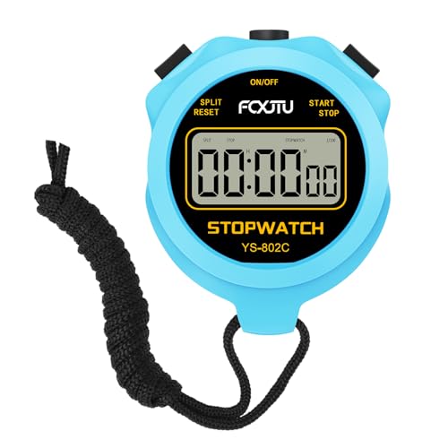 Digital Simple Stopwatch Timer, No Bells, No Alarm, Simple Basic Operation, Silent, Clear Display, ON/Off, Large Display for Running Training Sports Kids Coaches Referees Teachers - color: Blue