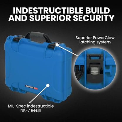 NANUK 910 Empty Waterproof Hard Case – 14.3” x 11.1” x 4.7”, Protective Case for Gear – Impact-Resistant, Dustproof, Airline Carry-On Approved – Made in Canada, Blue - color: Blue, style: Empty