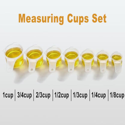 7 PCS Measuring Cups Set, BPA Free - color: Translucent, size: 7 Pieces