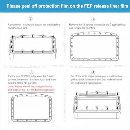 6PCS FEP Film Release Films for ELEGOO Mars 4/Mars 4 Ultra/Saturn/Saturn S/Mars 3 Pro/Photon Mono X/Photon Mono X2/Photon Mono X 6K/Photon M3/M3 Plus/Sonic Mini 8K/Mighty 4K,260 x 200 x 0.15mm - size: 260x200mm