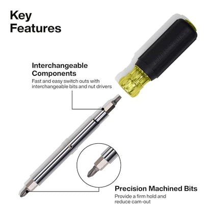 Klein Tools 32500SDKIT Multi-Bit Screwdriver and Nut Driver Set with Cushion-Grip Handles, Includes Stubby, 11-in-1, and 4-in-1 Electronics Drivers - size: 3-Piece Set