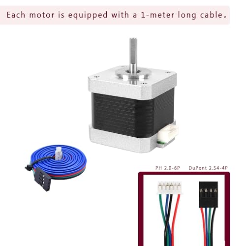 (Pack of 4pcs) NEMA17 Stepper Motor High Torque Bipolar DC Step Motor Kit by MOTOU
