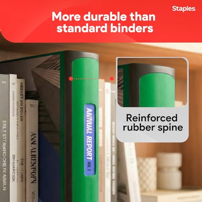 Staples Heavy-Duty 3-Inch D-Ring Binder, Green, 600 Sheets - color: Green, size: 3-Inch