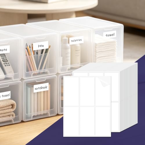 LLIKED 150 Pcs 2"x4" Blank Removable Labels for Storage Bins No Residue - size: 2"x4"