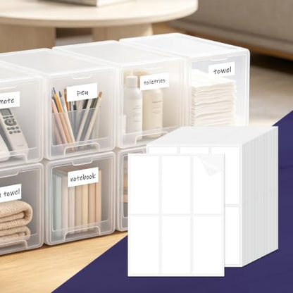 LLIKED 150 Pcs 2"x4" Blank Removable Labels for Storage Bins No Residue - size: 2"x4"