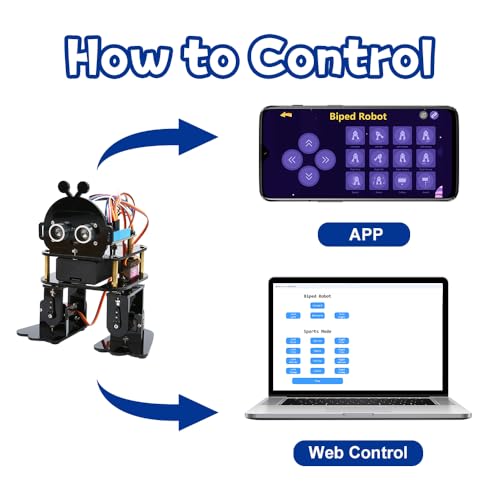 ACEBOTT Robotics for Kids Ages 12-16，Bionic Biped Robot Kit for Arduino ESP32, STEM Science Kits, Cool Engineering Building Toys, Science Coding Kit for 12+ Boys Girls Teens and Adults Unique Gifts - color: Black-blue