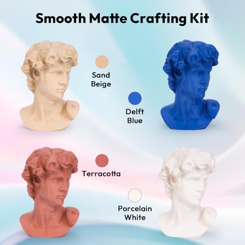 AMOLEN PLA Matte 3D Printer Filament Bundle, PLA 1.75mm Craftsman Color Quartet Set, Porcelain White/Terracotta/Delft Blue/Sand Beige, 200g X 4 Spools - color: Porcelain White/Terracotta/Delft Blue/Sand Beige