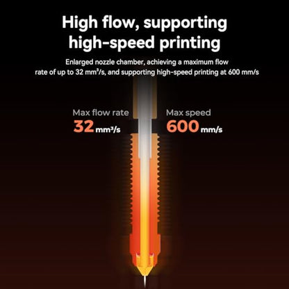 Creality K1 Series Hotend Kit with Heat Sink, Integrated Sprinkler Head Kit Quick Swap Nozzle 60W Faster Heating 300°C High Temperature Resistant High Flow Ceramic Heating Block Kit for K1/K1 Max/K1C