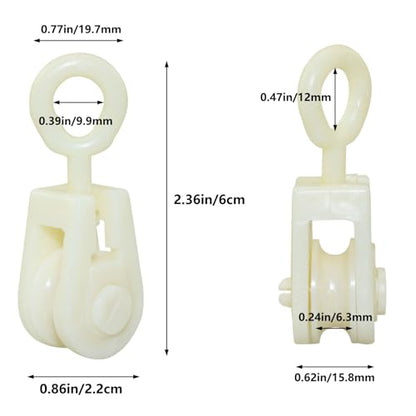 10PCS Plastic Mini Pulley Snatch Rigging Blocks for DIY School Pulley Frame Project Wire Amateur Radio Loop Antennas