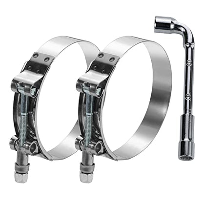 2 Pack 2.25 Inch T Bolt Hose Clamps 64-72mm, Heavy Duty Stainless Steel Turbo Intercooler Clamps for Diesel Truck Intake Marine Radiator - size: 64-72mm(2.5"-2.83") 2Pcs