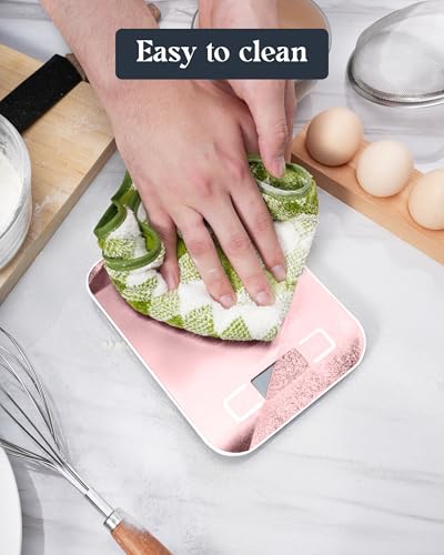 Food Scale, Digital Kitchen Scale with Grams & Ounces Units, 11lb - color: Pink