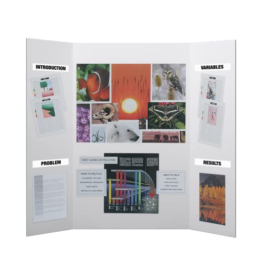 Flipside Products 36” x 48” Project Boards for Presentations, Science Fair, School Projects, Event Displays and Trifold Picture Board, Proudly Made in USA - White - 4 Pack - color: Clay White, size: 4 Pack