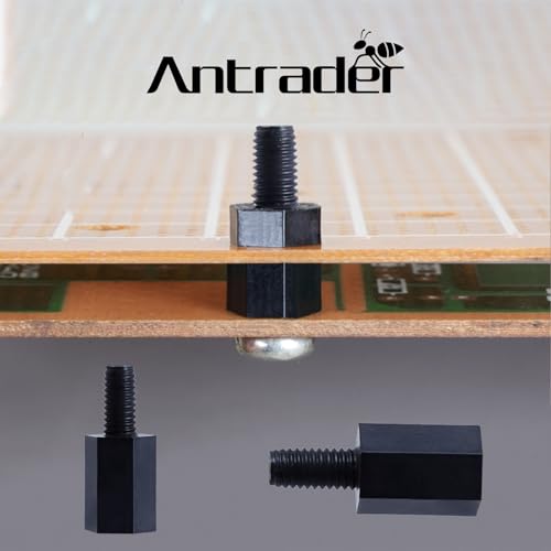 Antrader M3 8+6mm Nylon Male Female Thread Hex Nuts Spacer Standoff Screws