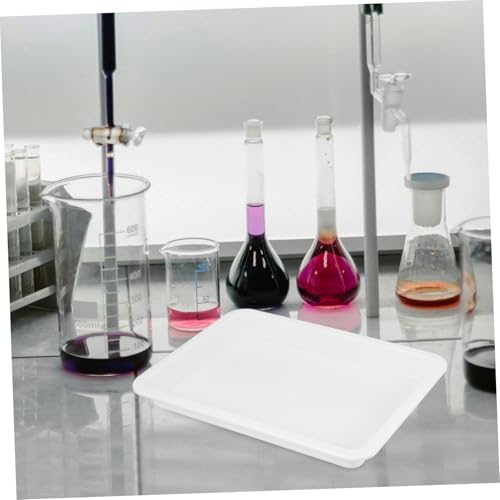 Plastic Lab Tray, 9.67x7.27in, Acid Resistant & Leak-Proof, White - color: White, size: 24.60X18.50X2.70CM