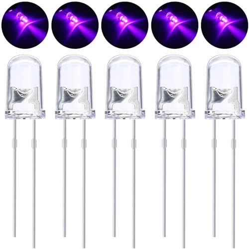 EBOOT 100 Pcs Clear Light Emitting Diodes Bulbs LED Lamp,5mm,Purple - color: Purple