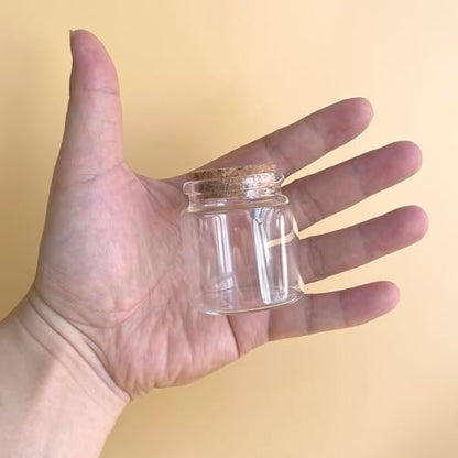 4 pcs 60ml Small Glass Bottles with Cork Stopper,Spell Jars,Decorative Bottle,Vials Jars,Cute Storage Jar,Wishing Bottle 47x50mm(1.85x1.97inch) - size: 47x50mm(1.85x1.97inch)