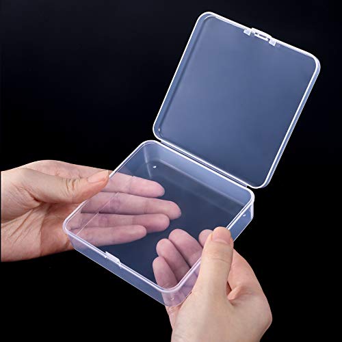 Jetec 18 Pieces Small Clear Plastic Storage Box, 3.7 x 3.7 x 1.2 Inch - size: 3.7 x 3.7 x 1.2 Inch