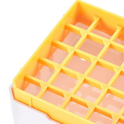 uxcell Centrifuge Tube Freezer Storage Box 25 Places Waterproof Polypropylene Cryogenic Holder Rack for 1.8/2ml Microcentrifuge Tubes Vials Samples, Yellow Pack of 4 - color: Yellow
