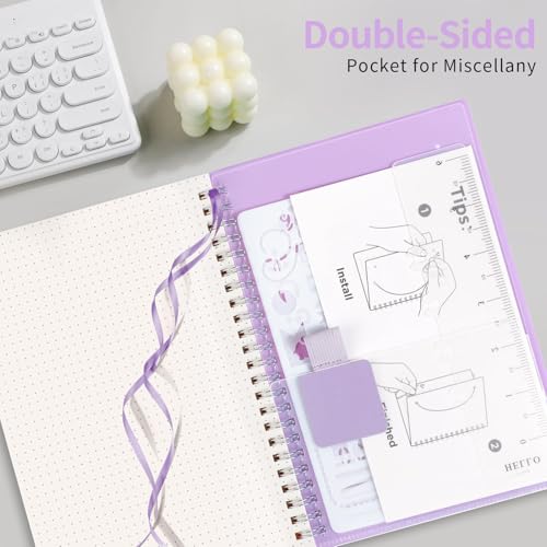 AHGXG Dotted Journal, Grid Spiral Notebook, 160 Pages, A5 (5.7" x 8.3") - color: Purple, style: A5-Dotted