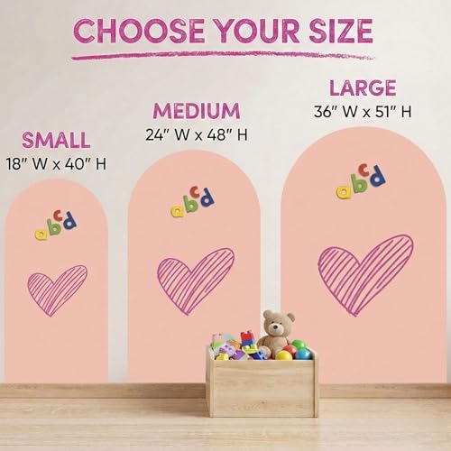 Large Arch Magnetic Wall Decal - 51" x 36" Matte Finish Chalkboard Sticker for Wall - Magnetic Board for Home(Camel Blush) - color: Camel Blush, size: 51"W x 36"H