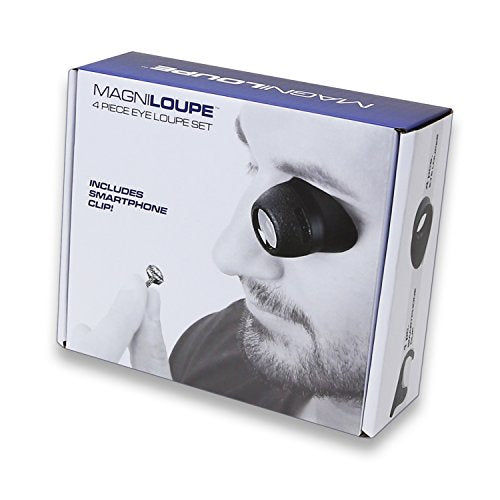 Carson 4 Piece MagniLoupe Eye Loupe Set with Smartphone Adapter ML-20, X-Large