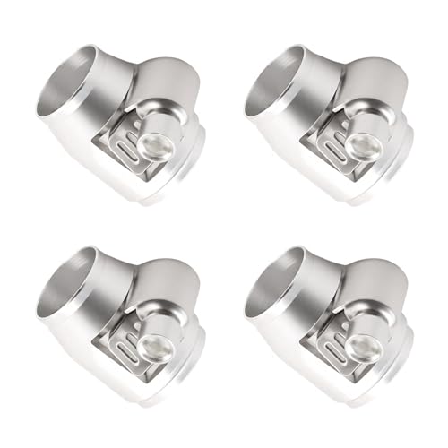 Aluminum Hose End Finisher Clamp, Universal Fit, Red Chrome Finish, 4pcs Set for Stainless Steel and Rubber Hoses, Model (Silver, 6AN) - color: Silver, size: 6AN